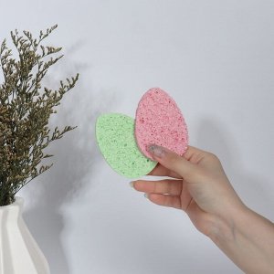 Набор спонжей для умывания «Капля», 9.5x7 см, 2 шт., МИКС