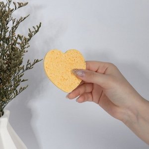 Спонж для умывания «Сердце», 8.5x7.5 см, МИКС