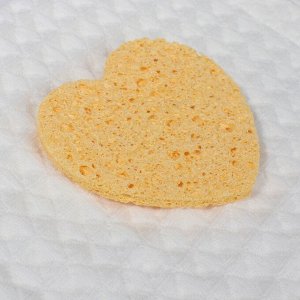 Спонж для умывания «Сердце», 8.5x7.5 см, МИКС