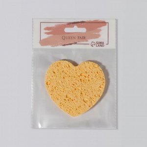 Спонж для умывания «Сердце», 8.5x7.5 см, МИКС