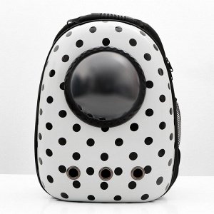 Рюкзак для переноски кошек и собак "Горошек", с окном, 32 х 25 х 42 см