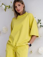 Футболка со шнурком из тонкого футера с эластаном