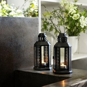 ENRUM, фонарь для чайного освещения, внутренний/ уличный, черный, 22 см