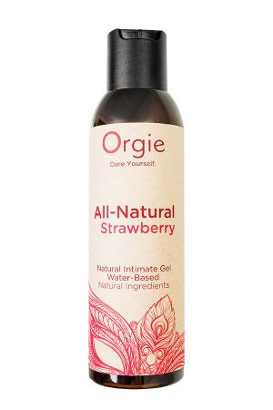 Интимный гель Orgie ALL - NATURAL STRAWBERRY на водной основе, 150 мл