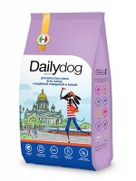 Сухой корм Dailydog Casual Line для взрослых собак средних и крупных пород, с индейкой, говядиной и рыбой. 3 кг. Премиум. Россия
