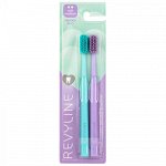 Набор зубных щёток Revyline SM6000 Duo, зеленая+фиолетовая (2 шт.) soft-medium