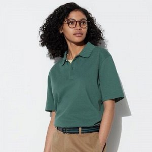 UNIQLO - футболка поло из хлопкового материала Airism - 09 BLACK