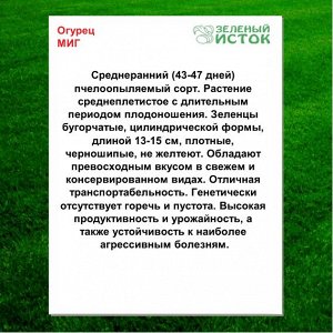 Огурец МИГ Элита 5г. ДВ селекция (Зеленый исток)  5г.