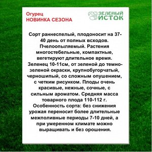 Огурец НОВИНКА СЕЗОНА (Зеленый исток)  1г.