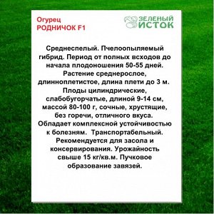 Огурец РОДНИЧОК F1 (Зеленый исток)  0,25г.