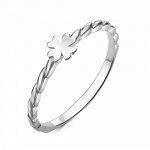 Серебряное кольцо с клевером - 1030