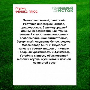 Огурец ФЕНИКС ПЛЮС (Зеленый исток)  1г.