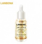 Антивозрастная укрепляющая сыворотка для лица Lanbena Gold Ampoule с 24 каратным золотом