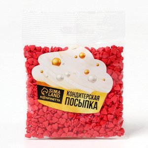Посыпка фигурная «Сердца»: красная, 50 г.