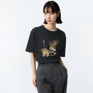 UNIQLO - хлопковая футболка с японскими узорами