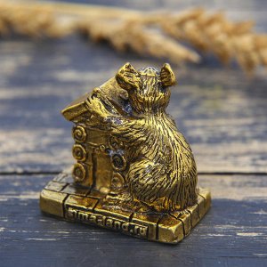 Фигурка мышка "Оберегаю дом", золото, 3,6 х 3,8 см