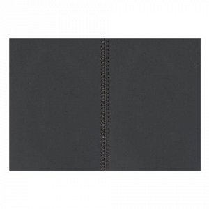 Альбом-скетчбук, черная бумага, А4, 210х297мм, 120г/м2, 32л, гребень, BRAUBERG ART CLASSIC,128951