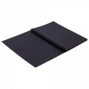 Альбом-скетчбук, черная бумага, А5, 148х210мм, 120г/м2, 32л, гребень, BRAUBERG ART CLASSIC,128952