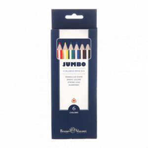 Набор цветных карандашей Bruno Visconti утолщенные, JUMBO, 6 цв, в пенале