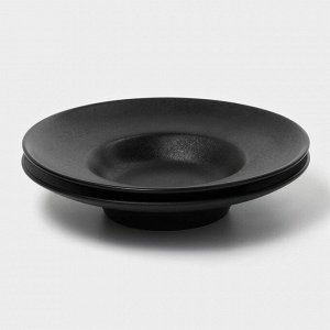 Набор тарелок фарфоровых для пасты Magistro Carbon, 21x21 см, 2 шт, цвет чёрный