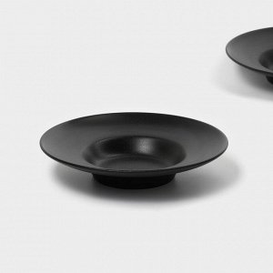 Набор тарелок фарфоровых для пасты Magistro Carbon, 21x21 см, 2 шт, цвет чёрный