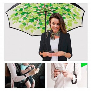 Зонт наоборот "Клен зеленый"
