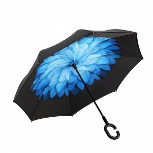 Зонт наоборот "Голубой цветок"