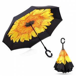 Зонт наоборот "Желтый цветок"