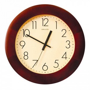 Часы настенные САЛЮТ ДС-2ББ28-012.2 круг, бежевые, деревянна