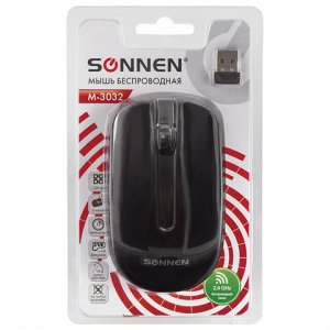 Мышь беспроводная SONNEN M-3032,USB, 1200dpi, 2 кнопки+1 кол