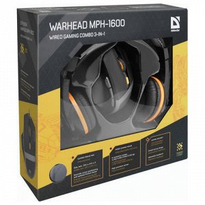 Набор игровой DEFENDER Warhead MPH-1600, мышь 5кн+1кол, гарн