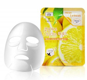 3W Clinic Fresh Lemon Mask Sheet Тканевая маска с экстрактом лимона.