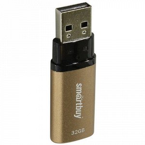 Флэш-диск 32GB SMARTBUY X-Cut USB 2.0, металл. корпус, корич