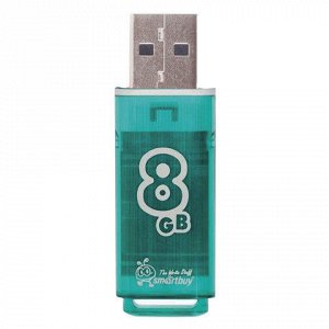 Флэш-диск 8 GB, SMARTBUY Glossy, USB 2.0, зеленый, SB8GBGS-G