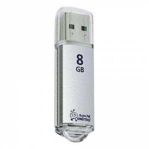 Флэш-диск 8GB SMARTBUY V-Cut USB 2.0 серебристый, SB8GBVC-S