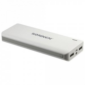 Аккумулятор внешний SONNEN POWERBANK V16, 15000 mAh, 2USB, л