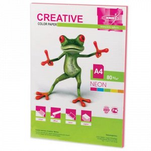 Бумага CREATIVE color (Креатив) А4, 80г/м, 50 л. неон розова