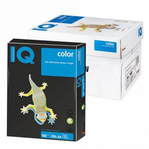 Бумага IQ (АйКью) color А4, 160 г/м, 250 л., интенсив черная