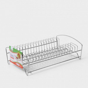 Сушилка для посуды с поддоном, 39x25x12 см, хром