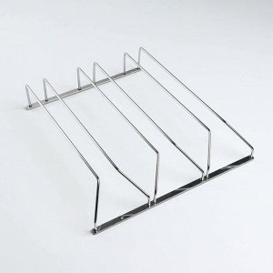 Сушилка для бокалов Доляна, 3 направляющих, 34x6.5x33 см, хромированная