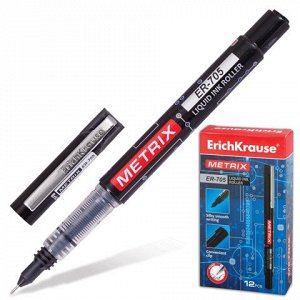 Ручка-роллер ERICH KRAUSE Metrix ER-705, корпус черный, игол