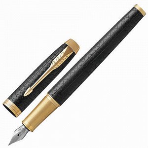 Ручка перьевая PARKER IM Premium Black GT, черный анодир. ал