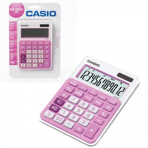 Калькулятор CASIO настольный MS-20NC-PK-S, 12 разряд, двойно