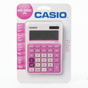 Калькулятор CASIO настольный MS-20NC-PK-S, 12 разряд, двойно