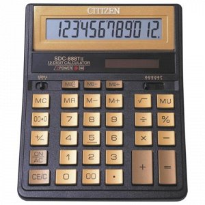 Калькулятор CITIZEN настольный, SDC-888TIIGE Gold, 12 разряд