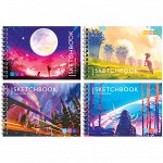 Скетчбук-блокнот 60л. А6 на гребне ArtSpace &quot;Bright world&quot;, 120г/м2
