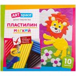 Пластилин ArtSpace, 10 цветов, со стеком, картон