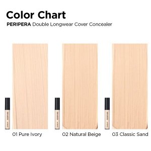 Нежный консилер полного покрытия Peripera Double Longwear Cover Concealer #01 Pure Ivory, 5.5г