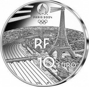 Франция 10 евро 2024 Эйфелевая Башня - Олимпиада в Париже 2024. Наследие, Серебро, Сертификат