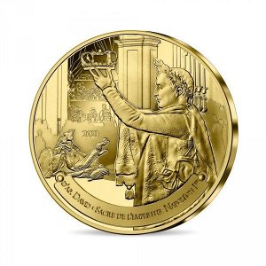Франция 1/4 евро 2021 Коронация Наполеона Бонапарта UNC